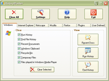HistoryWasher screenshot