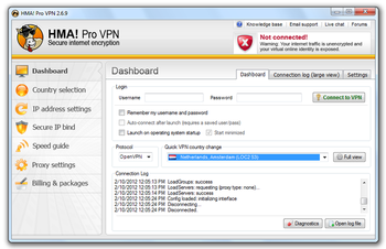 HMA! Pro VPN screenshot