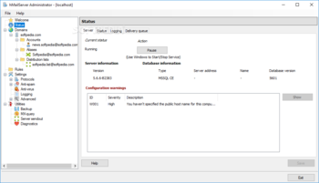 hMailServer screenshot