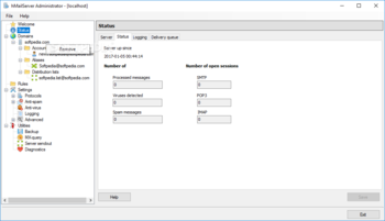 hMailServer screenshot 2