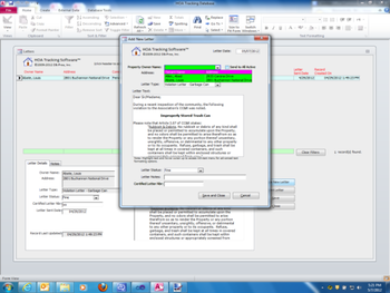 HOA Tracking Database screenshot