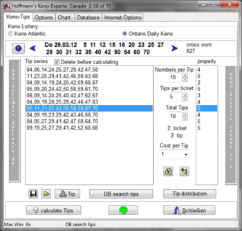 Hoffmanns Keno-Experte Canada screenshot 2
