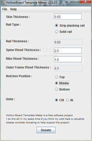 HollowBoard Template Maker screenshot