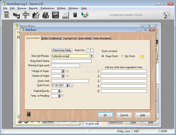 Home Brew Log screenshot