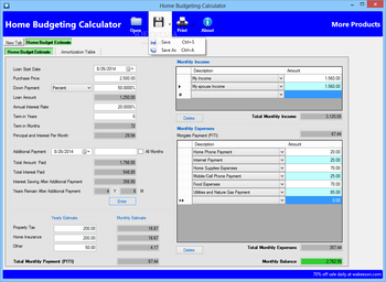 Home Budgeting Calculator screenshot 2