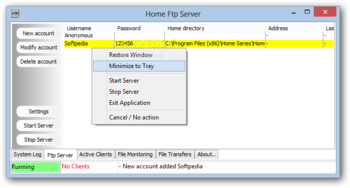 Home FTP Server screenshot