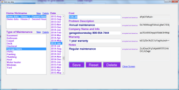 Home Maintenance Records screenshot