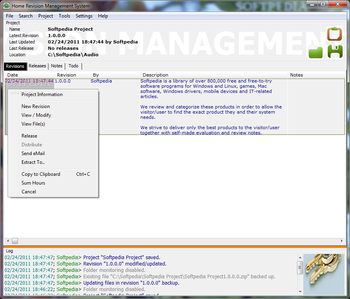 Home Revision Management System screenshot