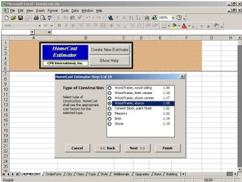 HomeCost Estimator for Excel screenshot 2