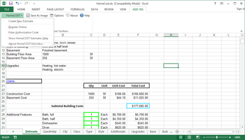 HomeCost Estimator for Excel screenshot 4