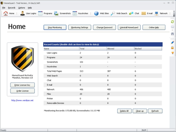 HomeGuard Activity Monitor screenshot