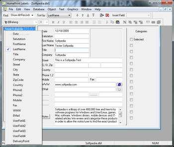 HomePrint Labels screenshot