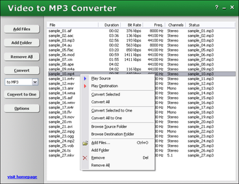 HooTech Video to MP3 Converter screenshot