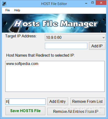 HOST File Editor screenshot