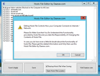 Hosts File Editor screenshot