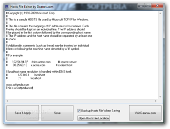 Hosts File Editor screenshot