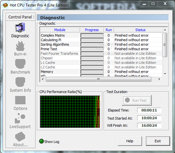 Hot CPU Tester Pro screenshot