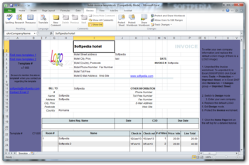 Hotel Invoice Template screenshot