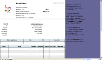 Hotel Invoice Template screenshot
