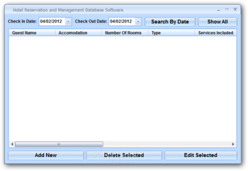 Hotel Reservation and Management Database Software screenshot