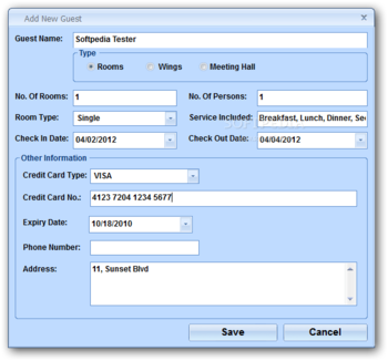 Hotel Reservation and Management Database Software screenshot 2