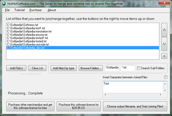 HotHotSoftware File Joiner screenshot