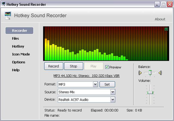 Hotkey Sound Recorder screenshot