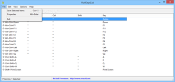 HotKeysList screenshot 2