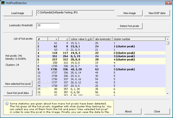 Hotpixeldetector screenshot