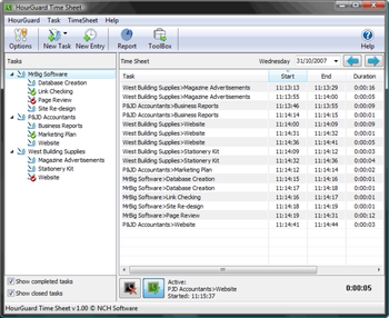HourGuard Timesheet Software screenshot