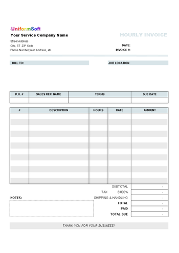 Hourly Invoice Form screenshot 2