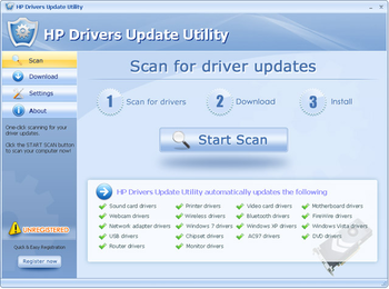 HP Drivers Update Utility For Windows 7 screenshot