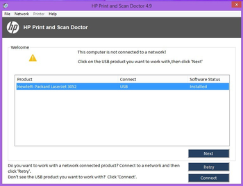 HP Print and Scan Doctor (formerly HP Scan Diagnostic Utility) screenshot