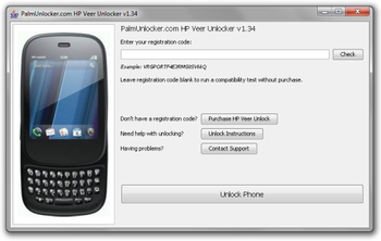HP Veer Unlocker screenshot