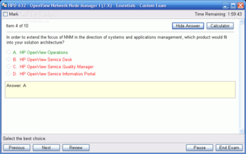 HP0-632 - OpenView Network Node Manager I (7.X) screenshot 3