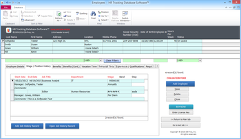 HR Tracking Database Software screenshot 2