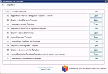 HRTemplates screenshot