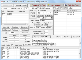 HS X.25 (with RFC1613 XOT) C Source Library screenshot