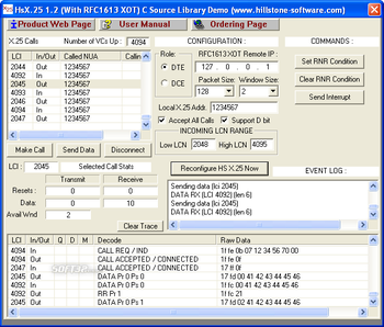 HS X.25 (with RFC1613 XOT) C Source Library screenshot 2