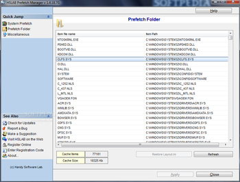 HSLAB Prefetch Manager screenshot 2