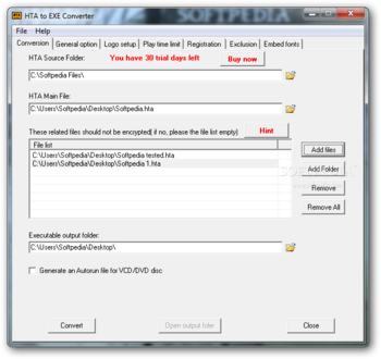 HTA to EXE Converter screenshot