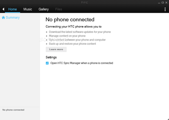 HTC Sync Manager (formerly HTC Sync) screenshot
