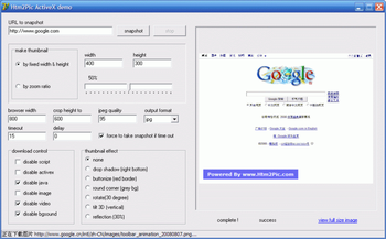 Htm2Pic ActiveX Control screenshot