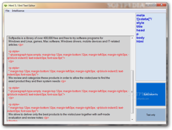 Html 5 / Xml Text Editor screenshot