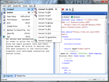 HTML Code Export screenshot 2