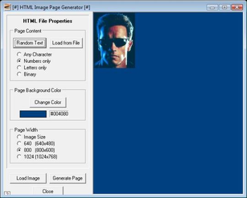 HTML Image Page Builder Portable screenshot