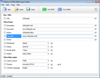 HTML Meta Tags Creator screenshot