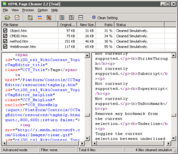 HTML Page Cleaner screenshot