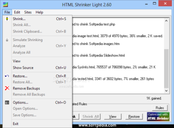 HTML Shrinker Light screenshot 3