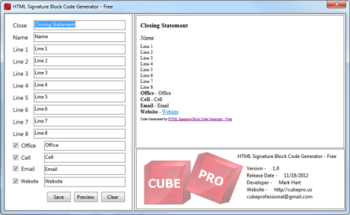 HTML Signature Block Code Generator screenshot 2